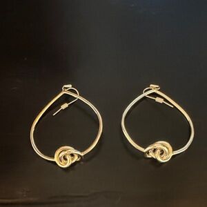 Elegant Gold Knot Hoop Earrings